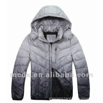 Casual long sleeve hood men down jacket warm winter